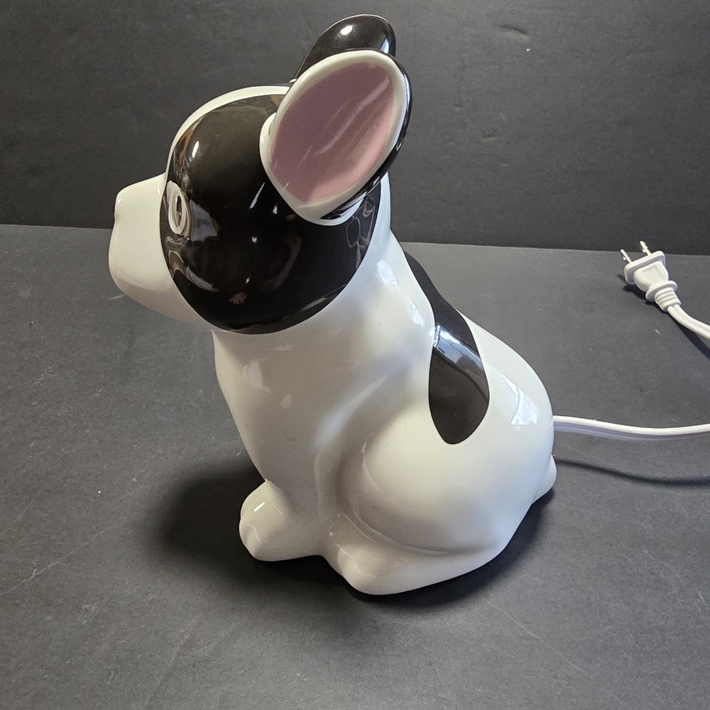 French Bulldog Black & White Ceramic Night Light Electric Lamp Target Frenchie - Picture 5 of 11